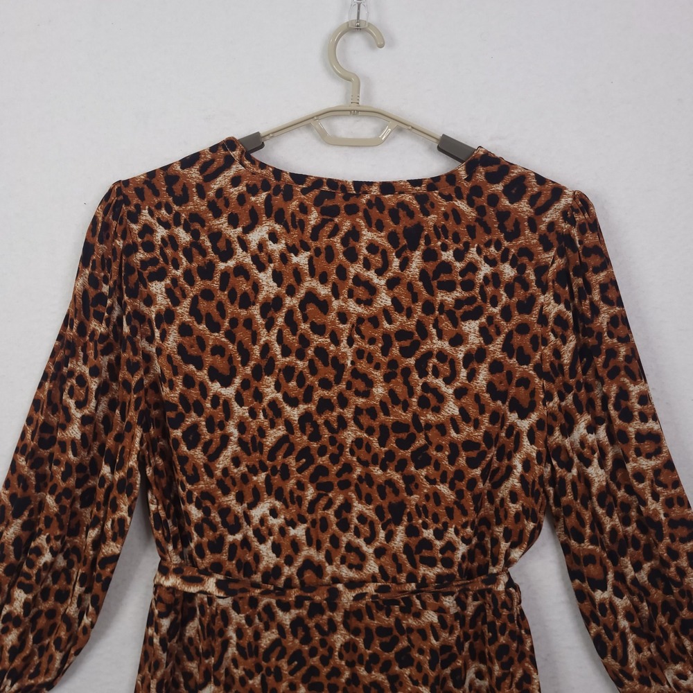 Talbots Midi Dress Leopard Print V-Neck Popover Belted 18WP Casual Formal Luxury - Picture 11 of 12